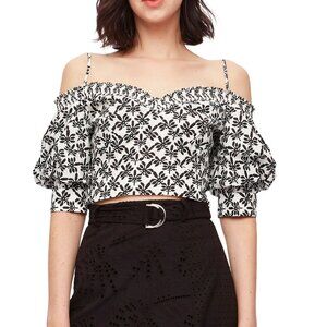 NWT Diane von Furstenberg DVF Cold Shoulder Crop Top | Romantic Summer Chic